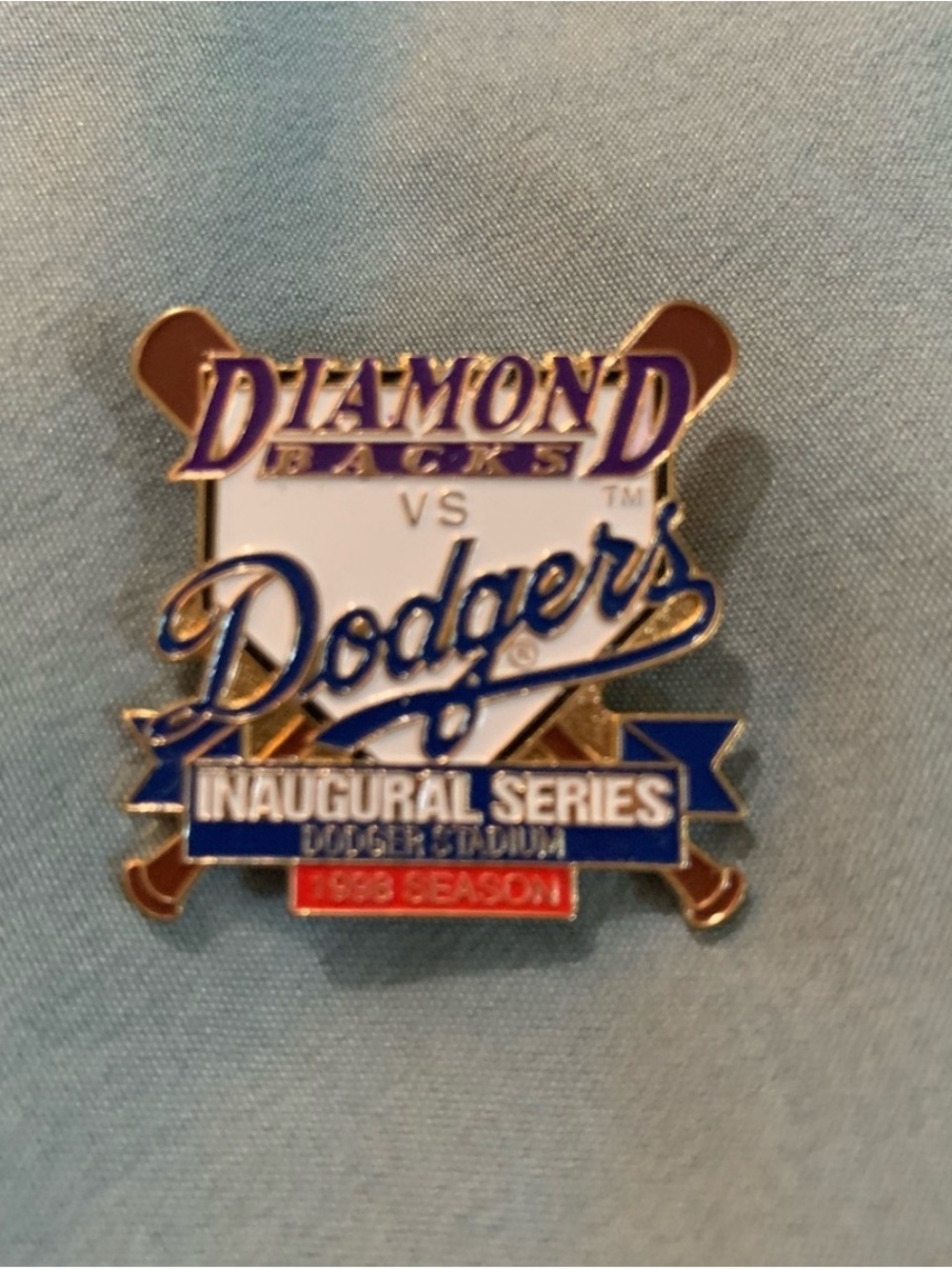 Dodgers vs Diamondbacks Inaugural Series @ Dodger Stadium 1998 Season Enamel Pin